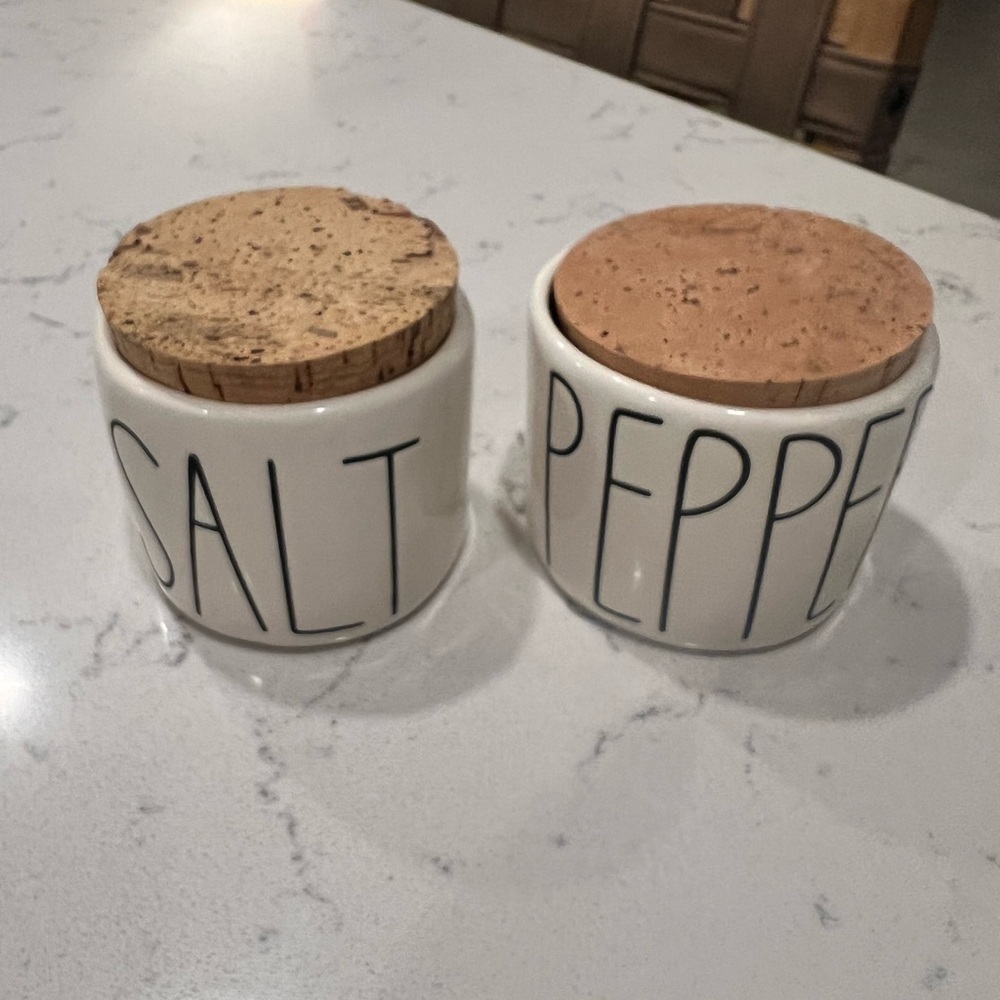 Rae Dunn Boutique Salt and Pepper Cellars w/ Cork Tops